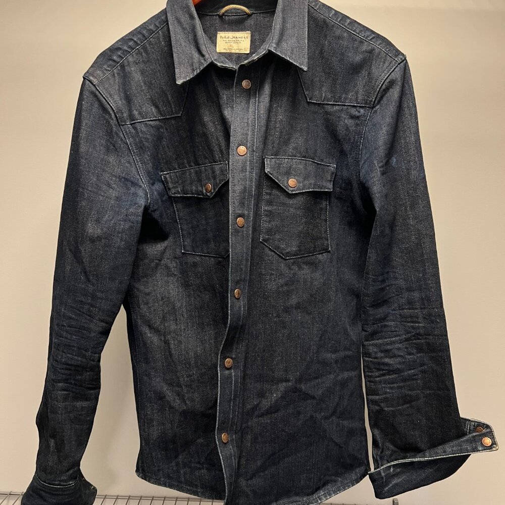 Nudie Selvedge Raw Denim Shirt, XL – Light Wear